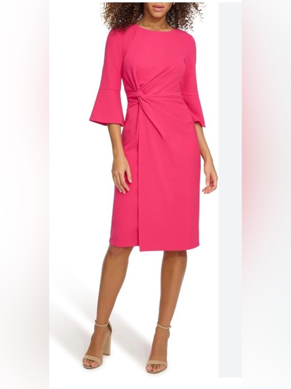 Kensie Twist-Front Midi Dress